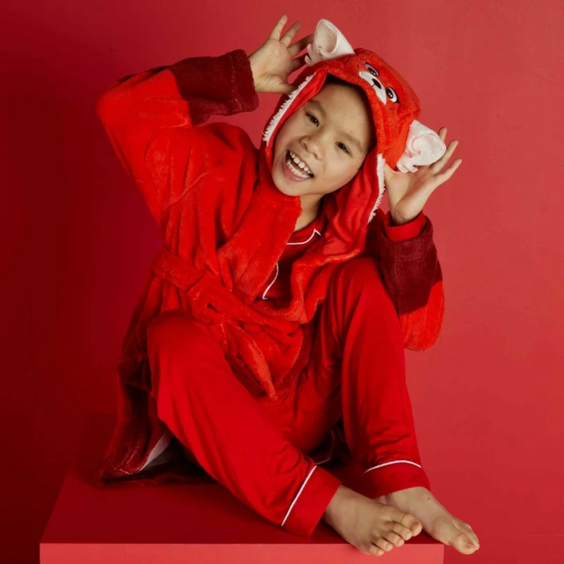 Mei Lee Red Panda Dressing Gown For Kids, Turning Red - Image 3