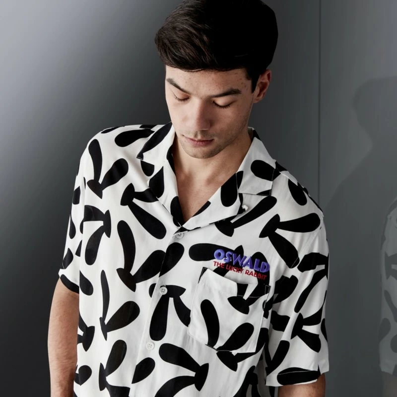 Oswald The Lucky Rabbit Woven Shirt For Adults - Disney100 - Image 2