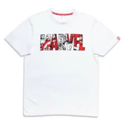 Marvel Logo Crew Neck White T-Shirt For Adults