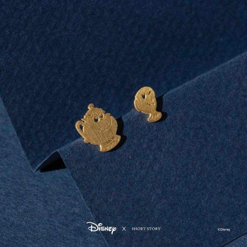 Disney Earrings Mrs Potts And Chip, Gold - Image 2