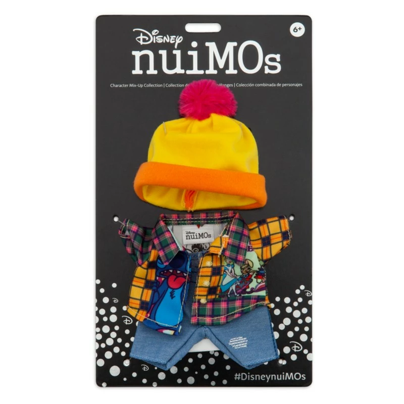 NuiMOs Small Plush Tartan Shirt, Denim Jeans And Pom Pom Hat - Image 3