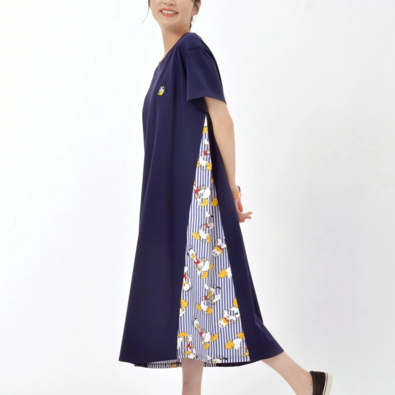 Donald Duck Birthday 2023 Short Sleeve Blue Dress For Women - Image 2