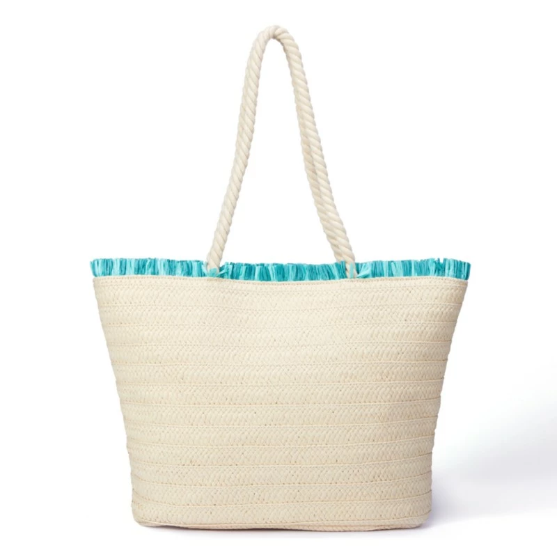 Stitch Straw Tote Bag - Image 3