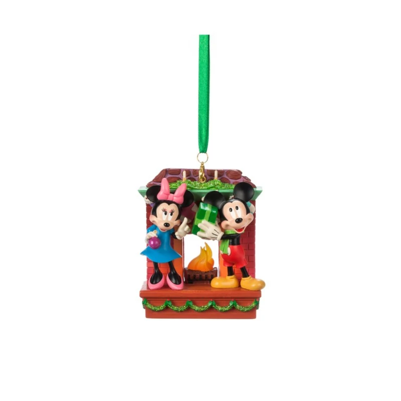 Mickey And Minnie Festive Hanging Ornament