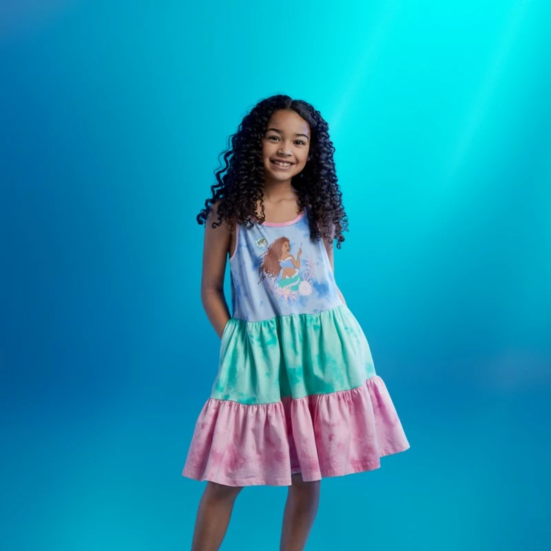 Ariel Tie-Dye Dress For Girls, The Little Mermaid Live Action Film - Image 2