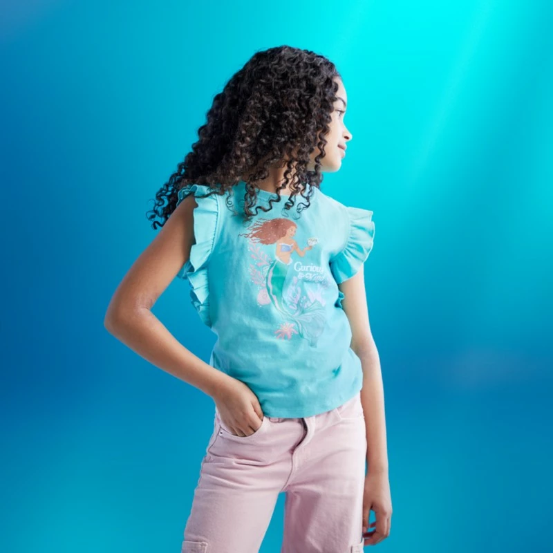 Disney Store The Little Mermaid Frilled T-Shirt For Kids, Live Action Film - Image 2